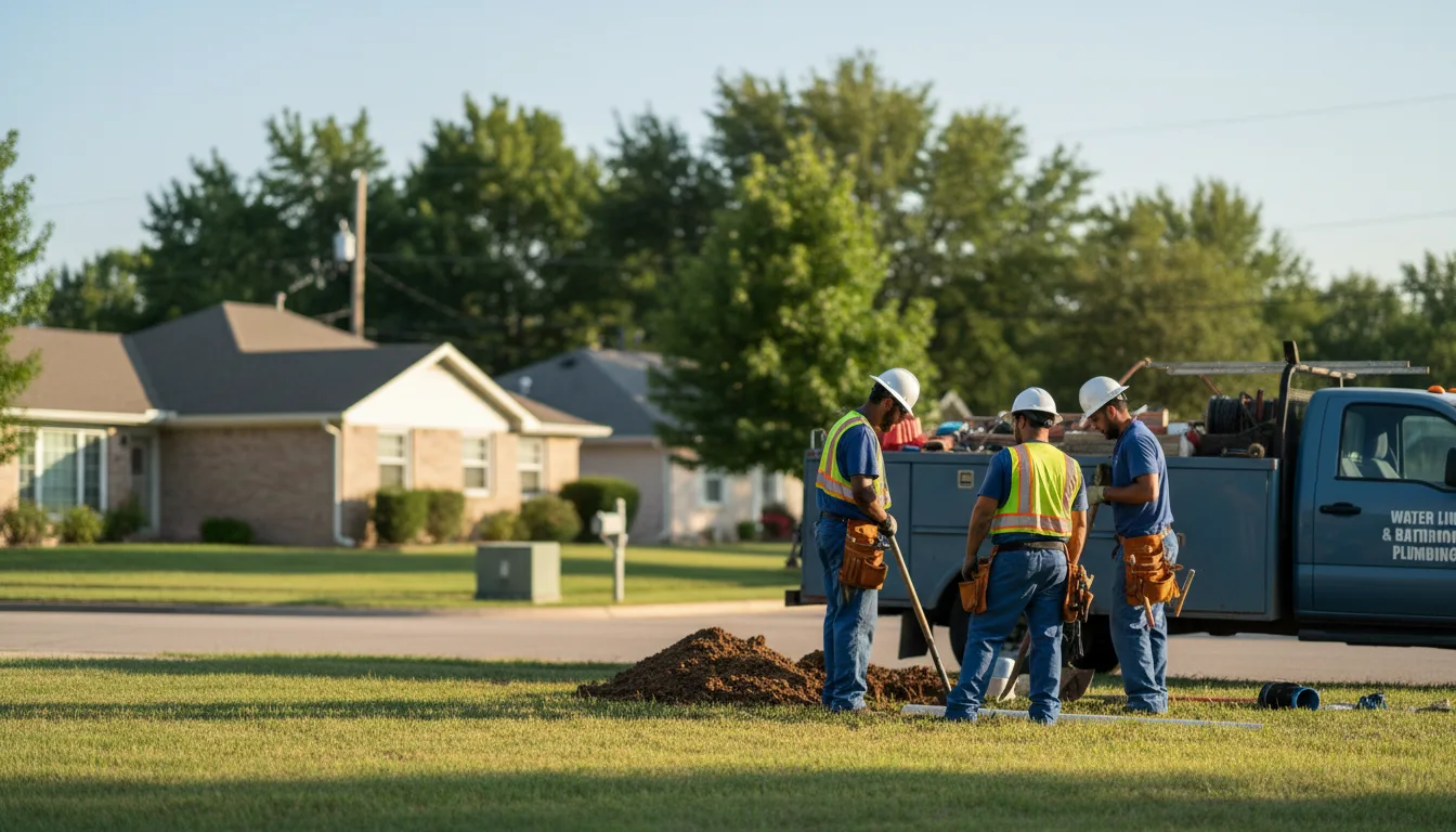 Residential water line and bathroom plumbing service in Marion, OH